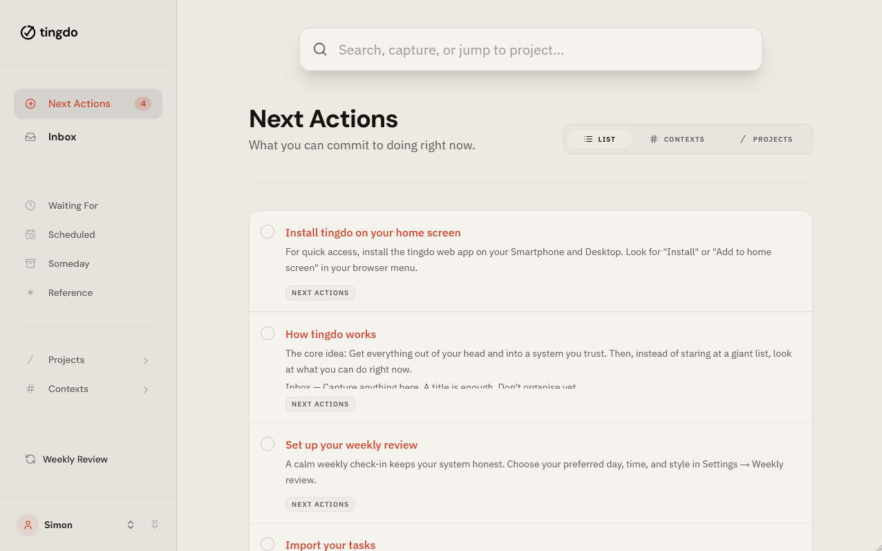 tingdo app screenshot