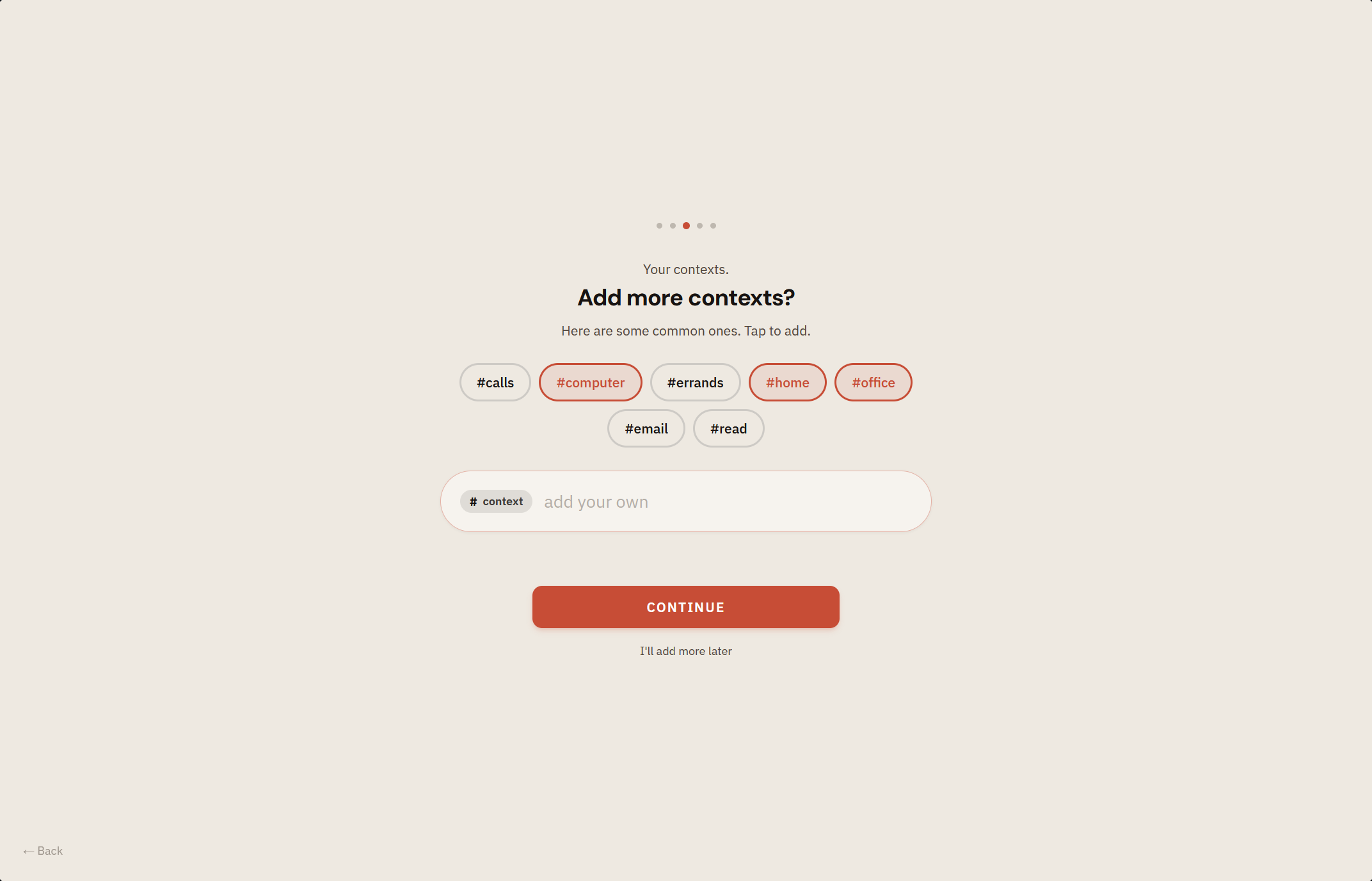 Onboarding & guides in tingdo