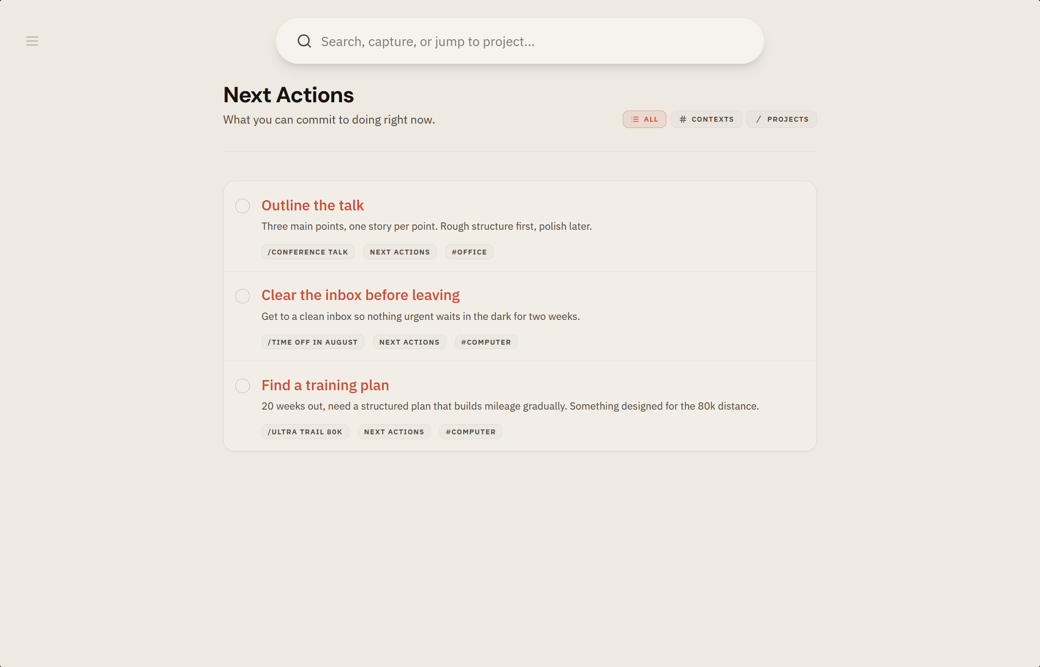 Task management in tingdo
